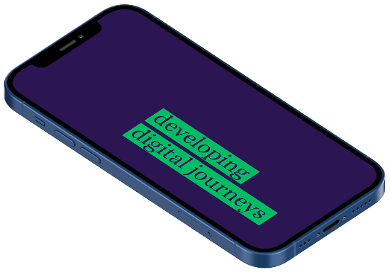 iPhone met That's Why branding in groen en paars