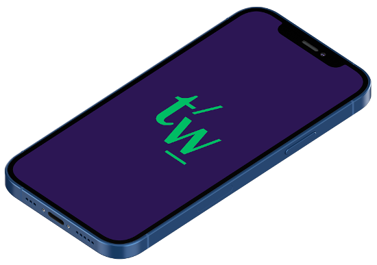 iPhone met That's Why branding in groen en paars